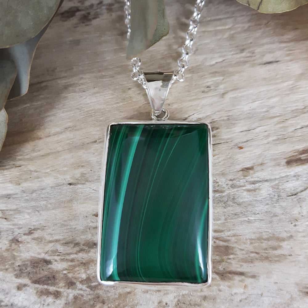 Monet Malachite XL01 Rectangle Pendant A