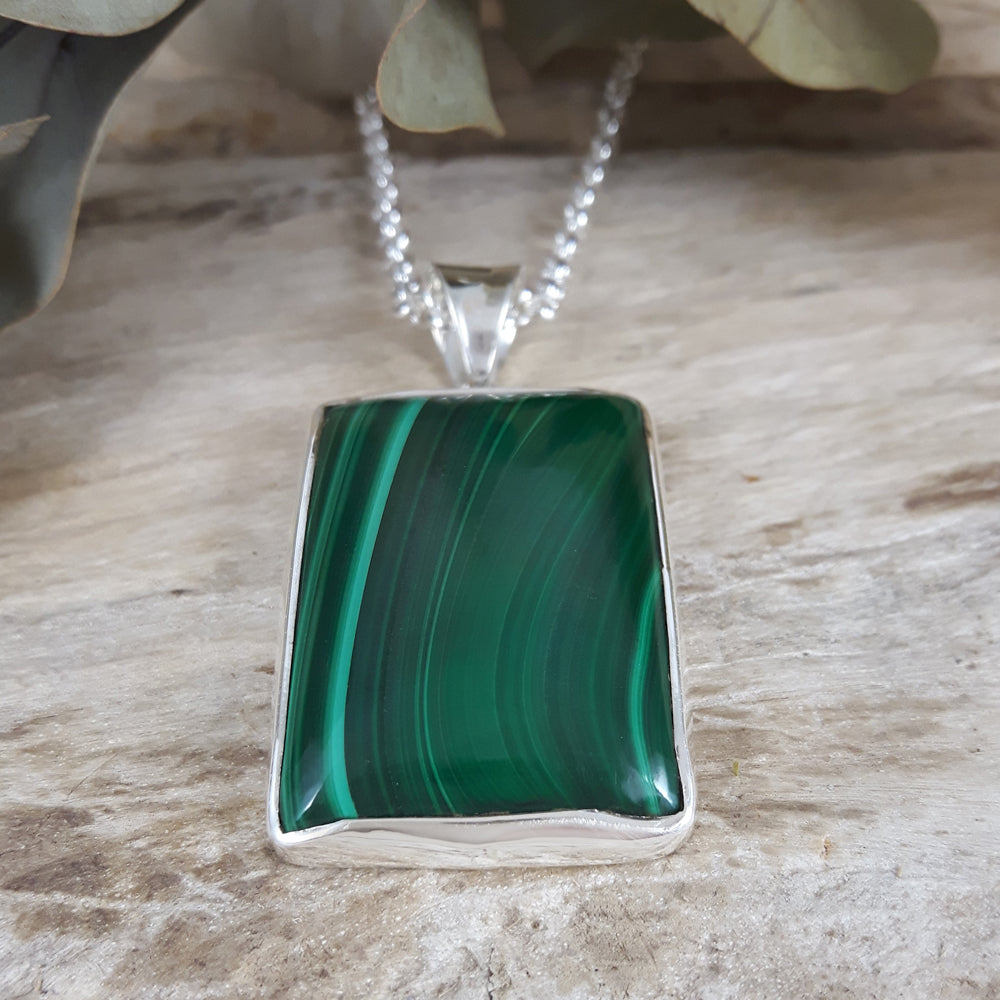 Monet Malachite XL01 Rectangle Pendant A