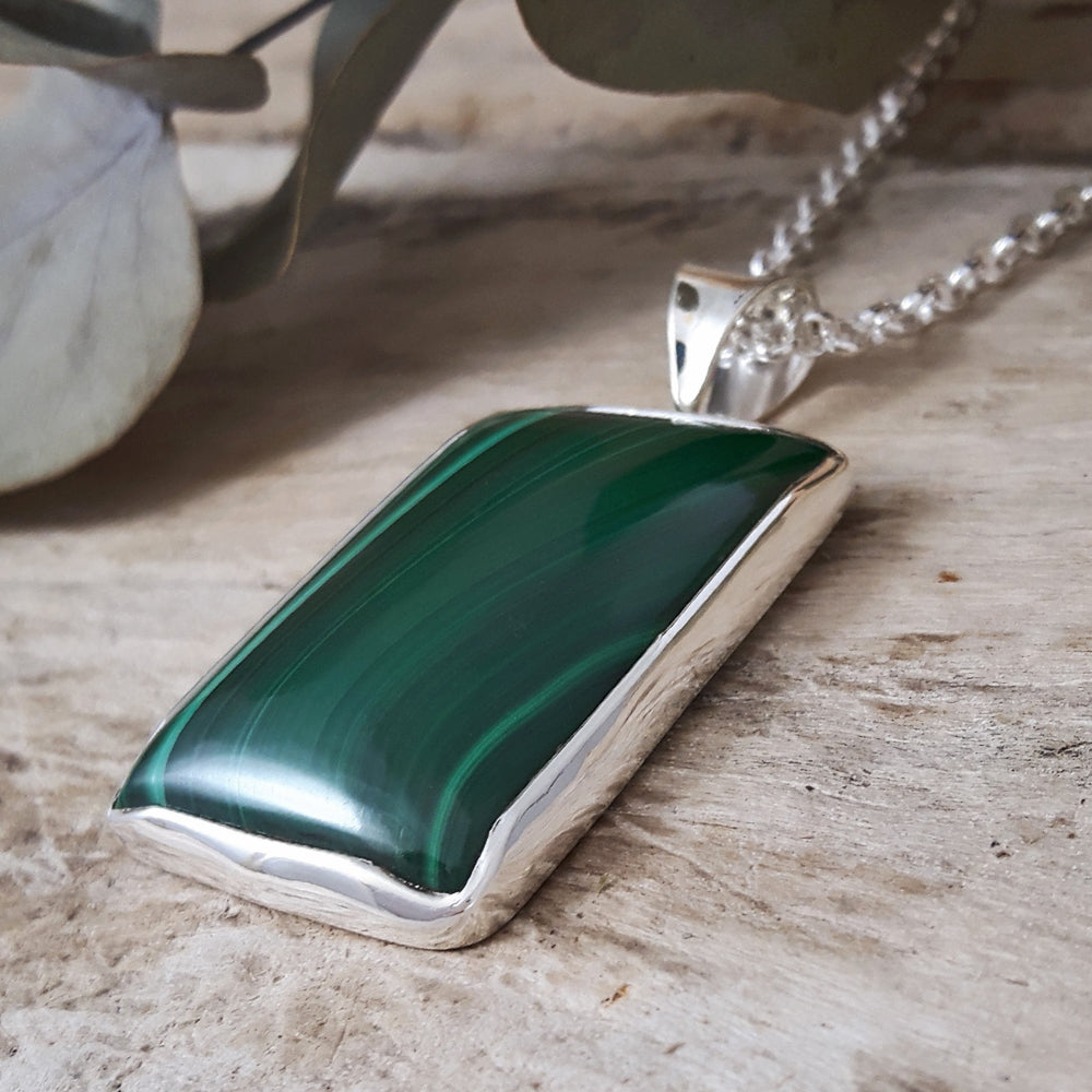 Monet Malachite XL01 Rectangle Pendant A