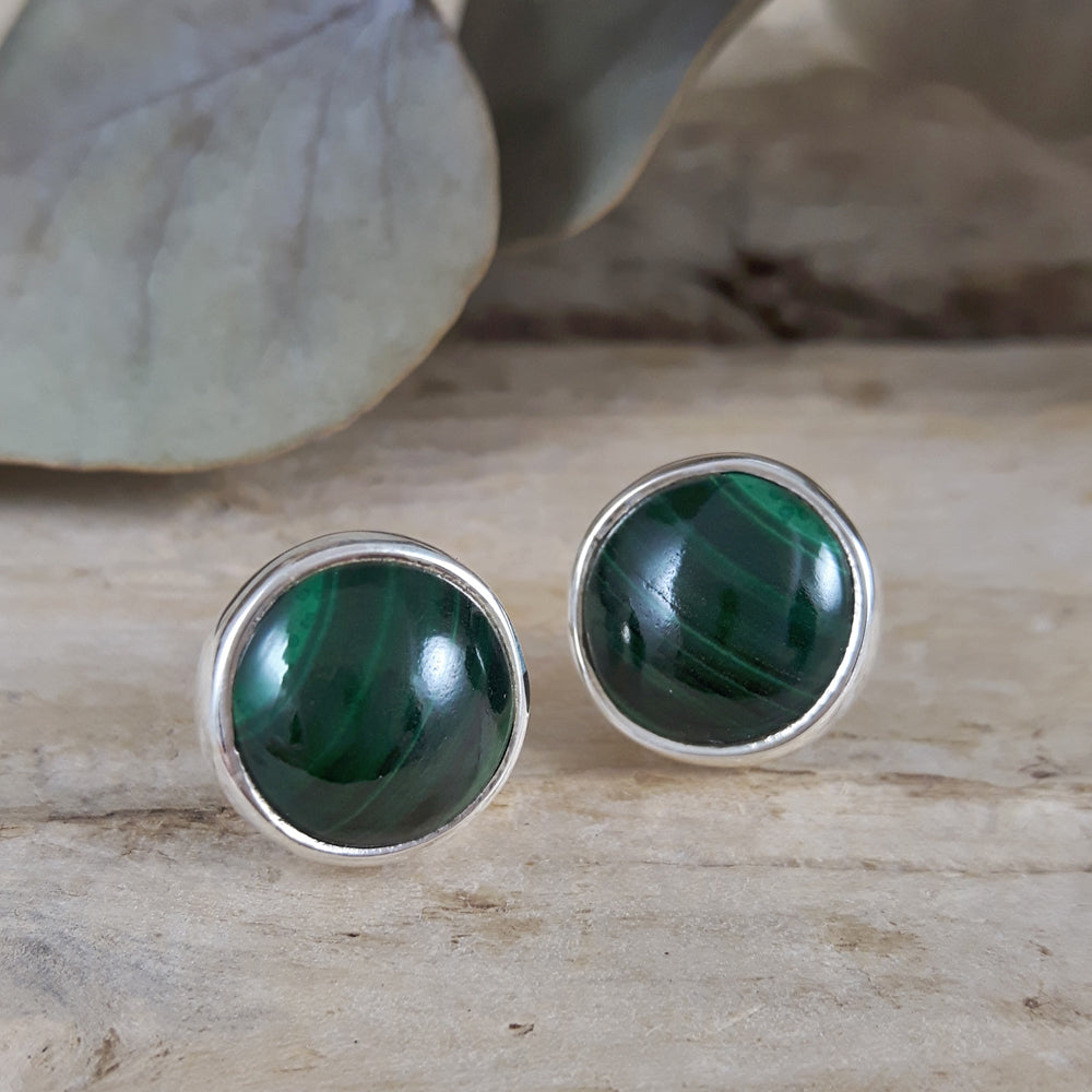 Monet Malachite Med Stud Earrings A