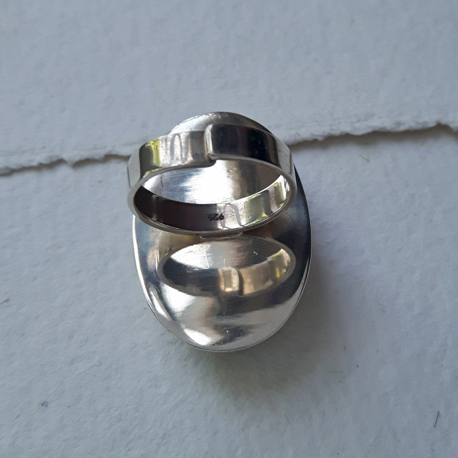 PERFECTLY IMPERFECT Monet Prehnite Large Sterling Silver Adjustable Ring