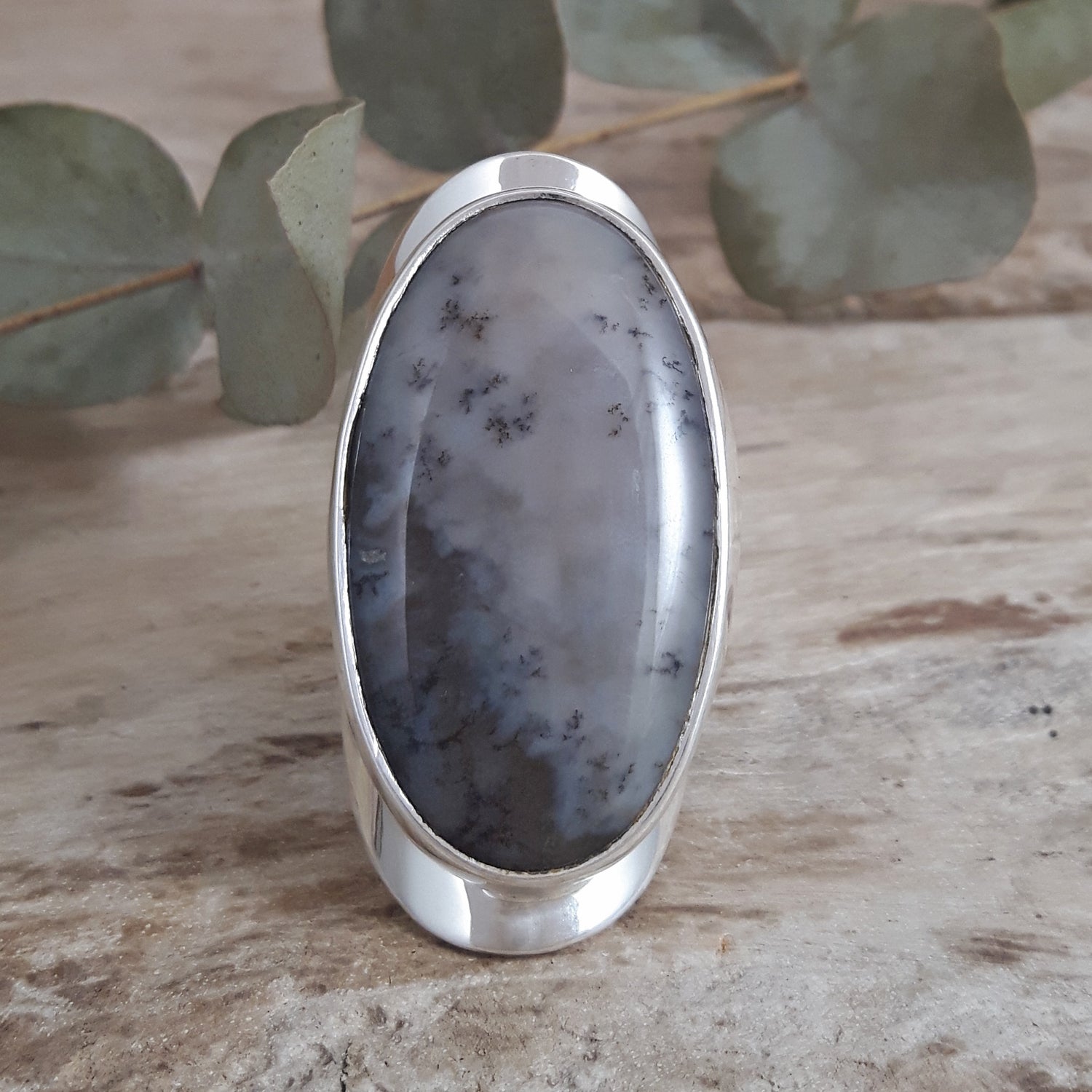 Monet Sage Agate Adjustable Ring A