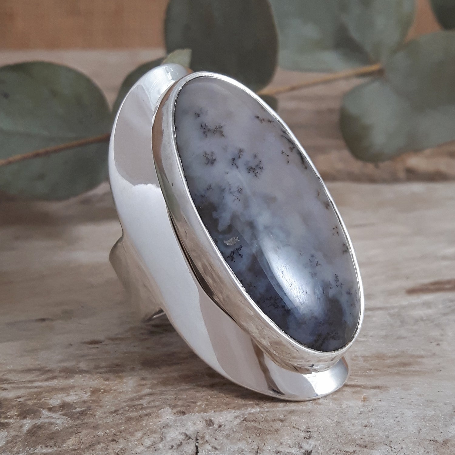 Monet Sage Agate Adjustable Ring A