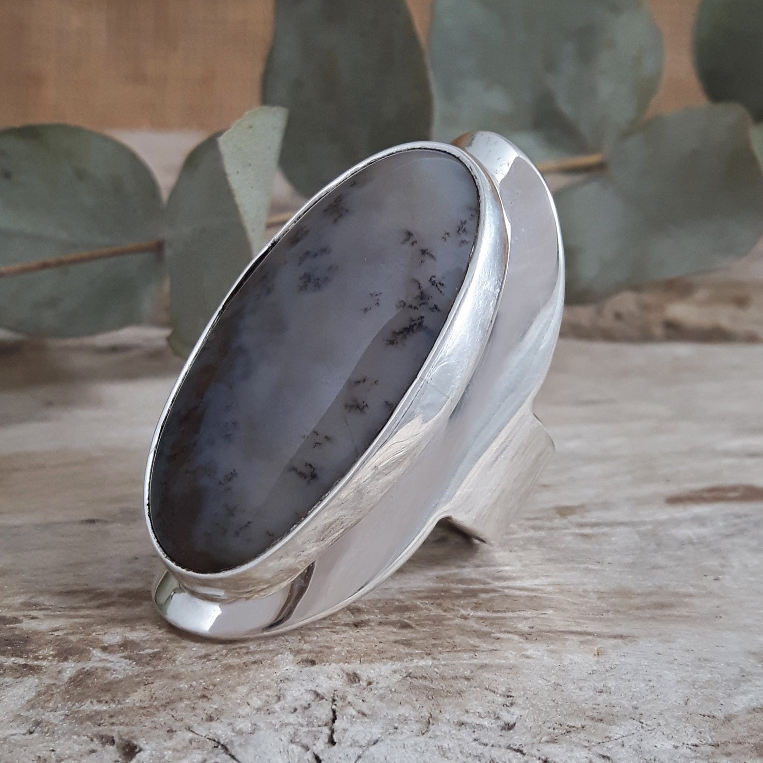 Monet Sage Agate Adjustable Ring A