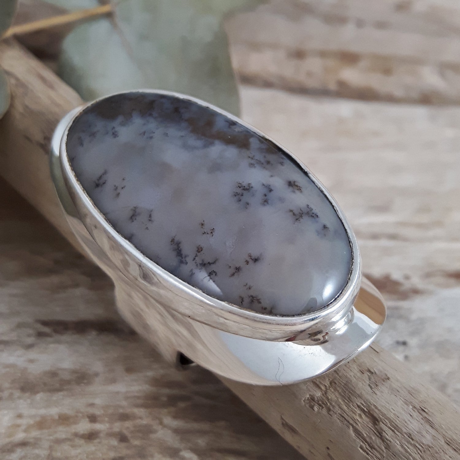 Monet Sage Agate Adjustable Ring A