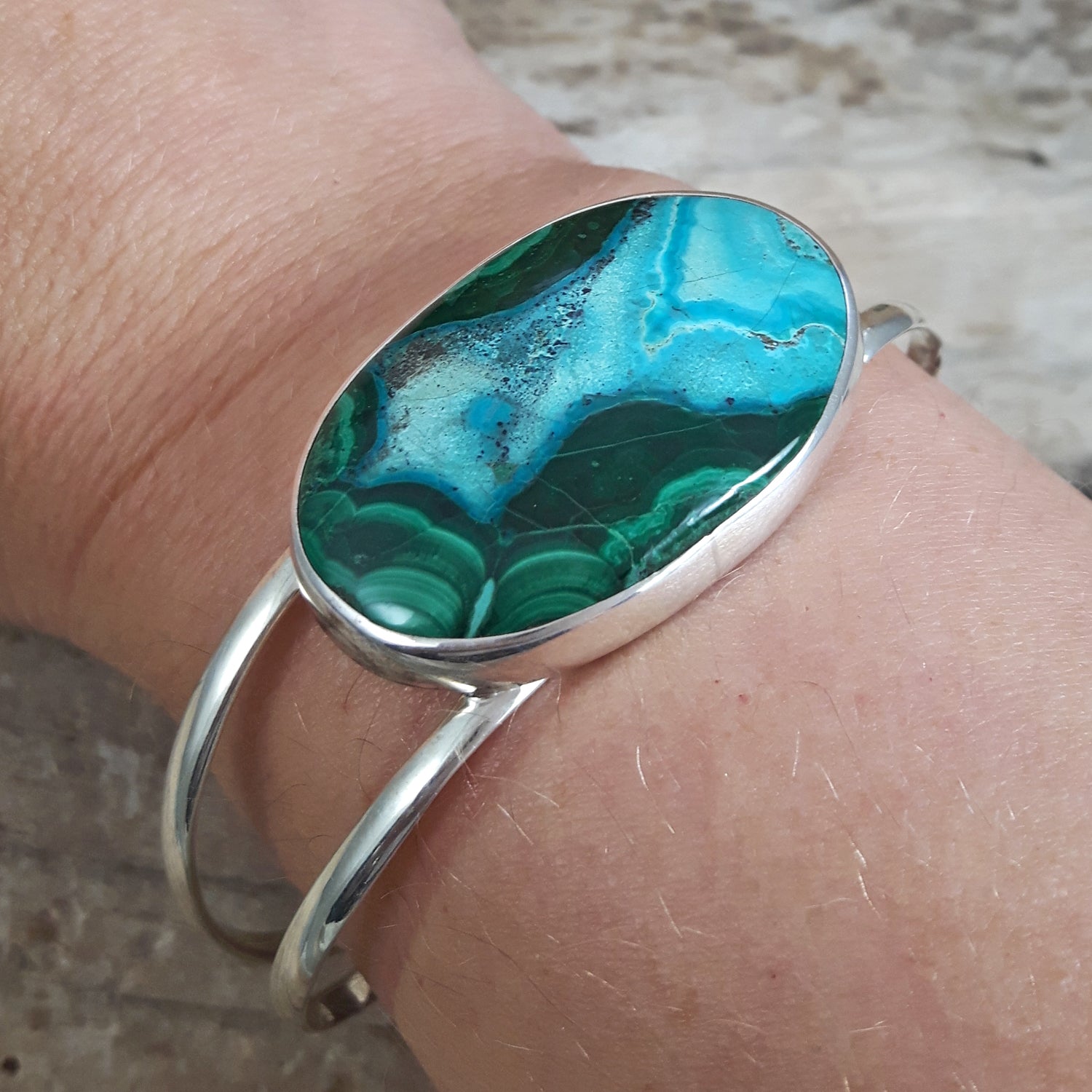 Monet Shattuckite Medium Oval Gemstone Cuff