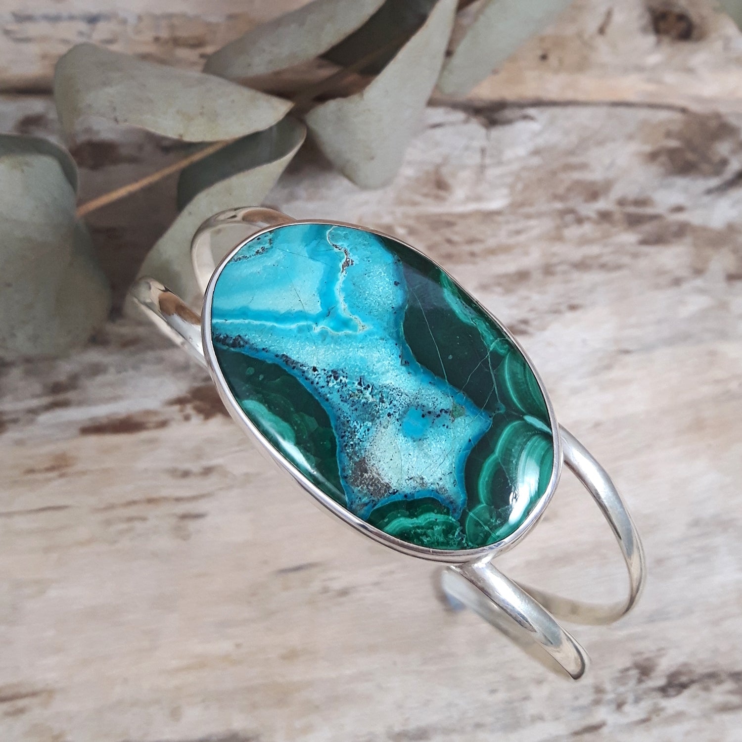 Monet Shattuckite Medium Oval Gemstone Cuff