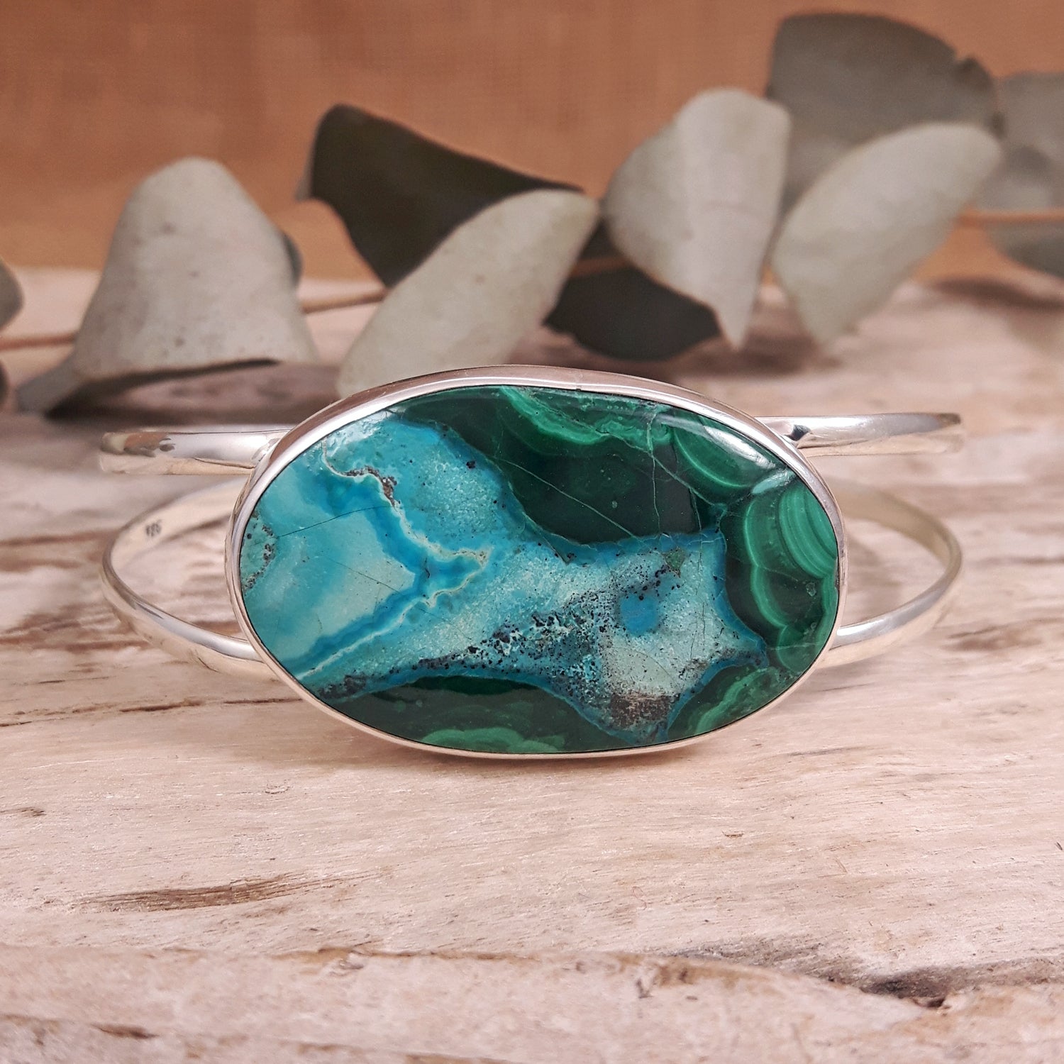 Monet Shattuckite Medium Oval Gemstone Cuff