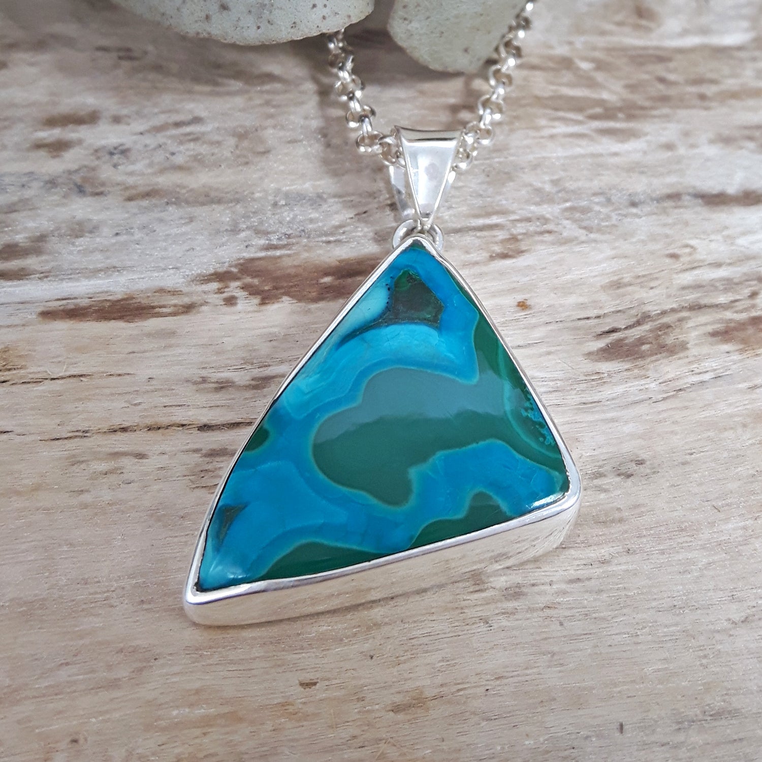 Monet Shattuckite Medium Triangle Pendant