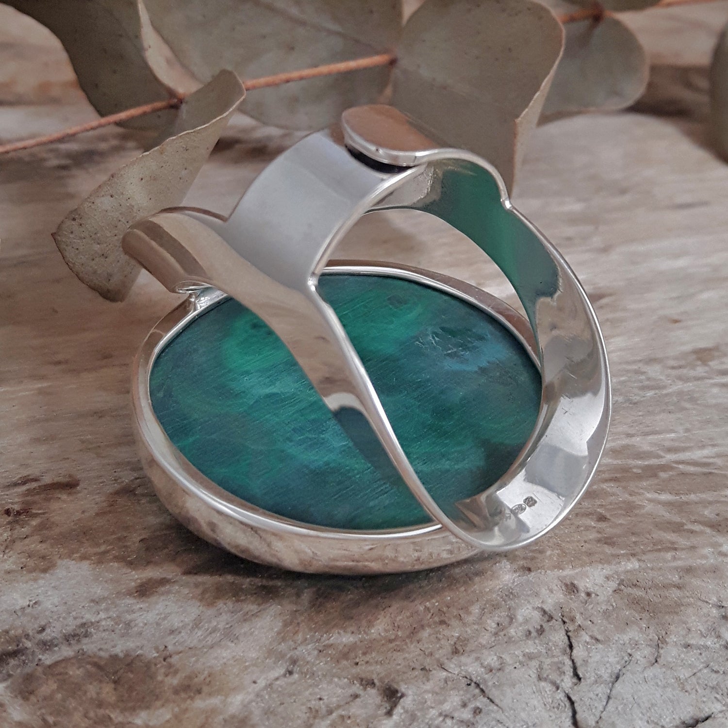 Monet Shattuckite Gemstone XXL Round Adjustable Ring A