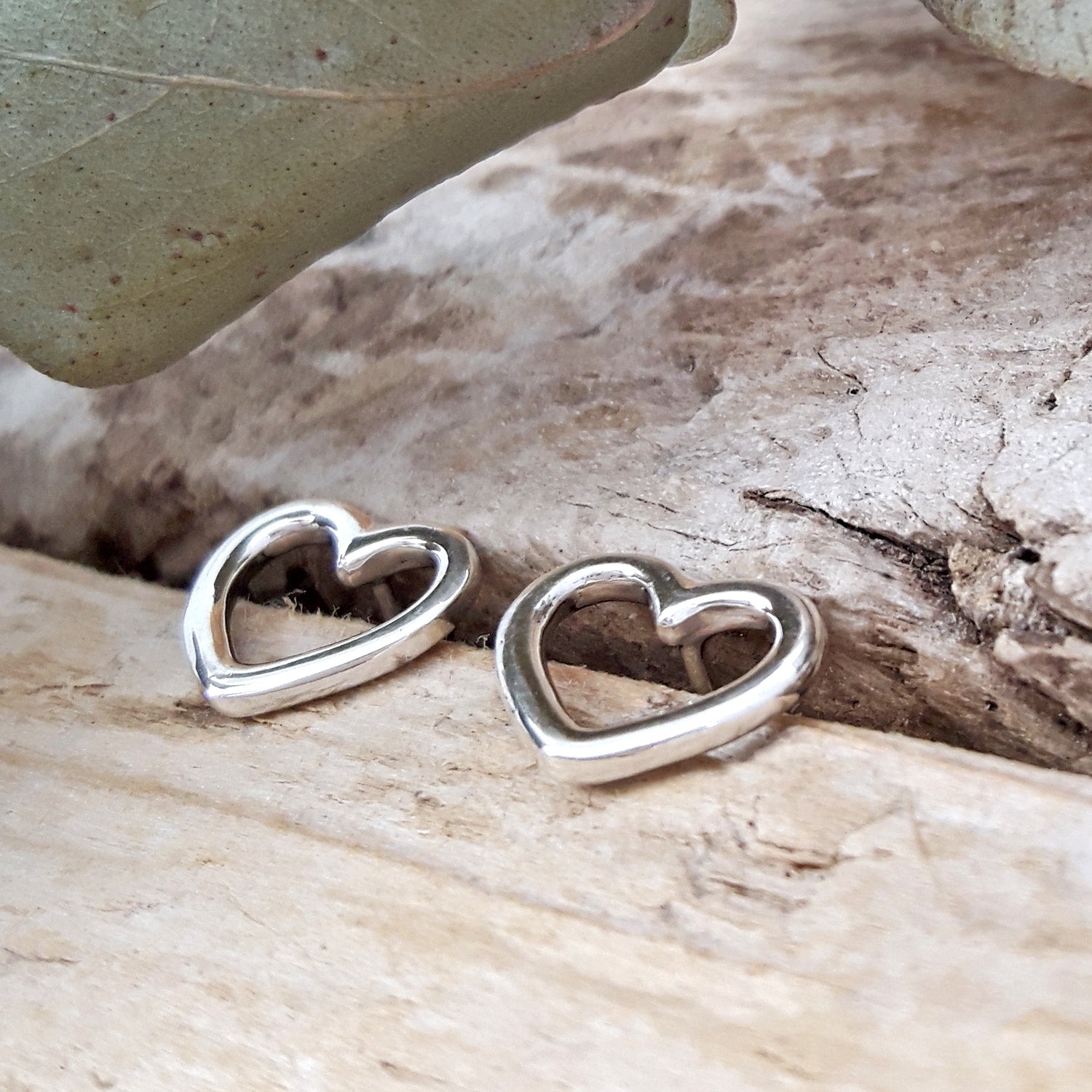 Open Heart Stud Earrings