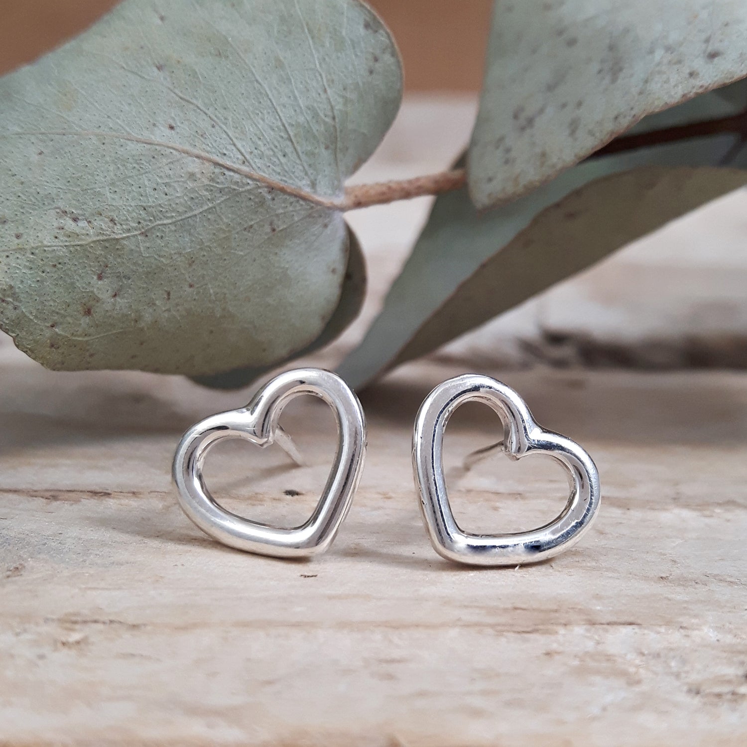 Open Heart Stud Earrings