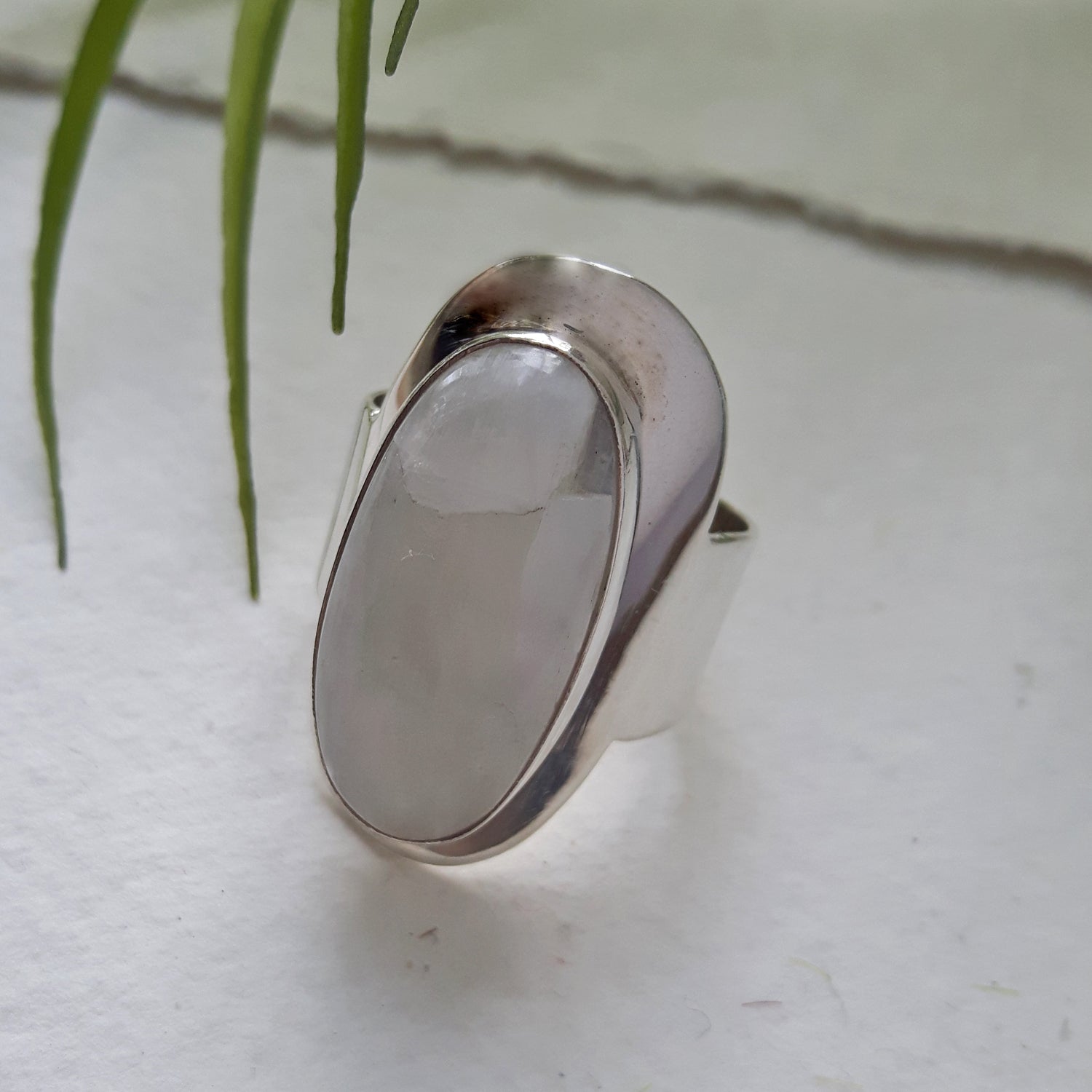PERFECTLY IMPERFECT Monet Moonstone Oval Adjustable Ring