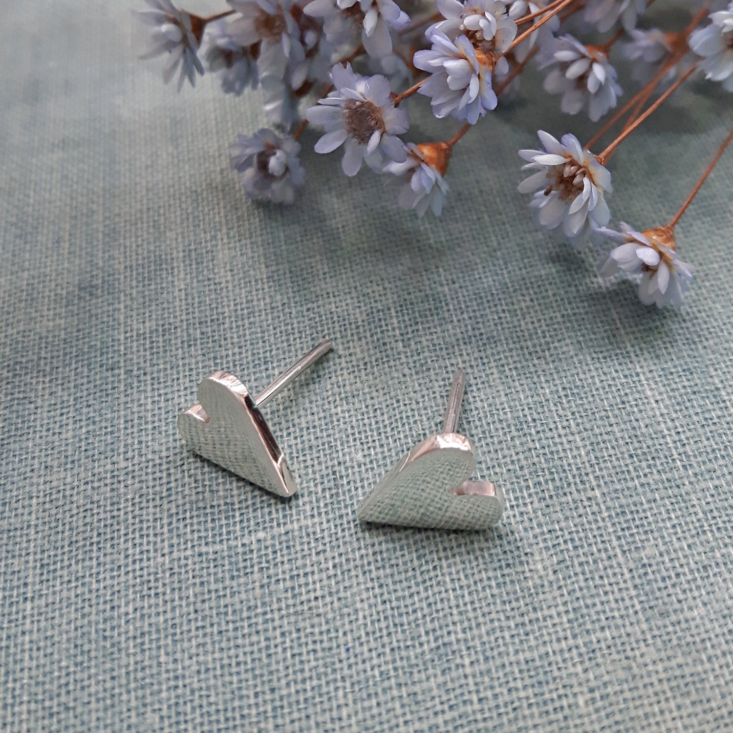 Petite Love Heart Stud Earrings