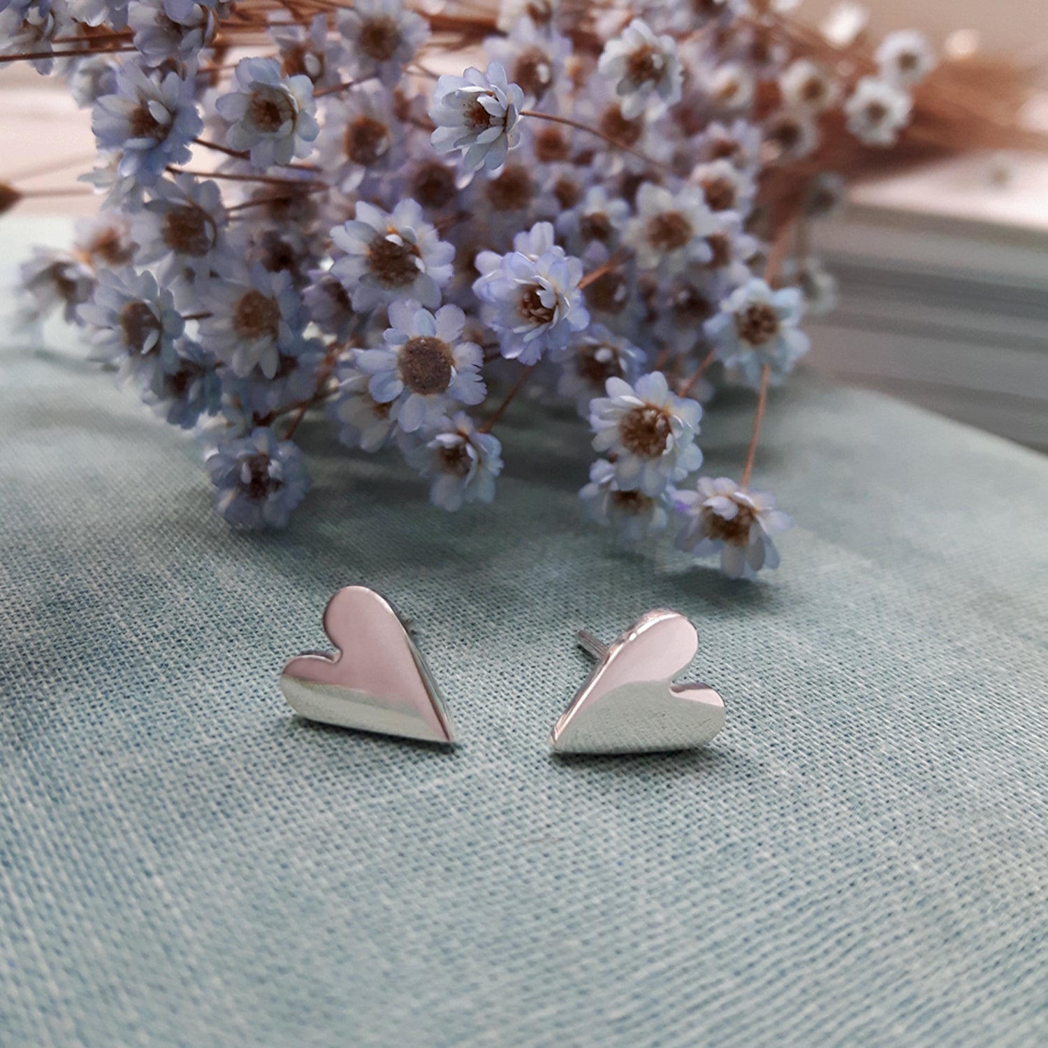 Petite Love Heart Stud Earrings