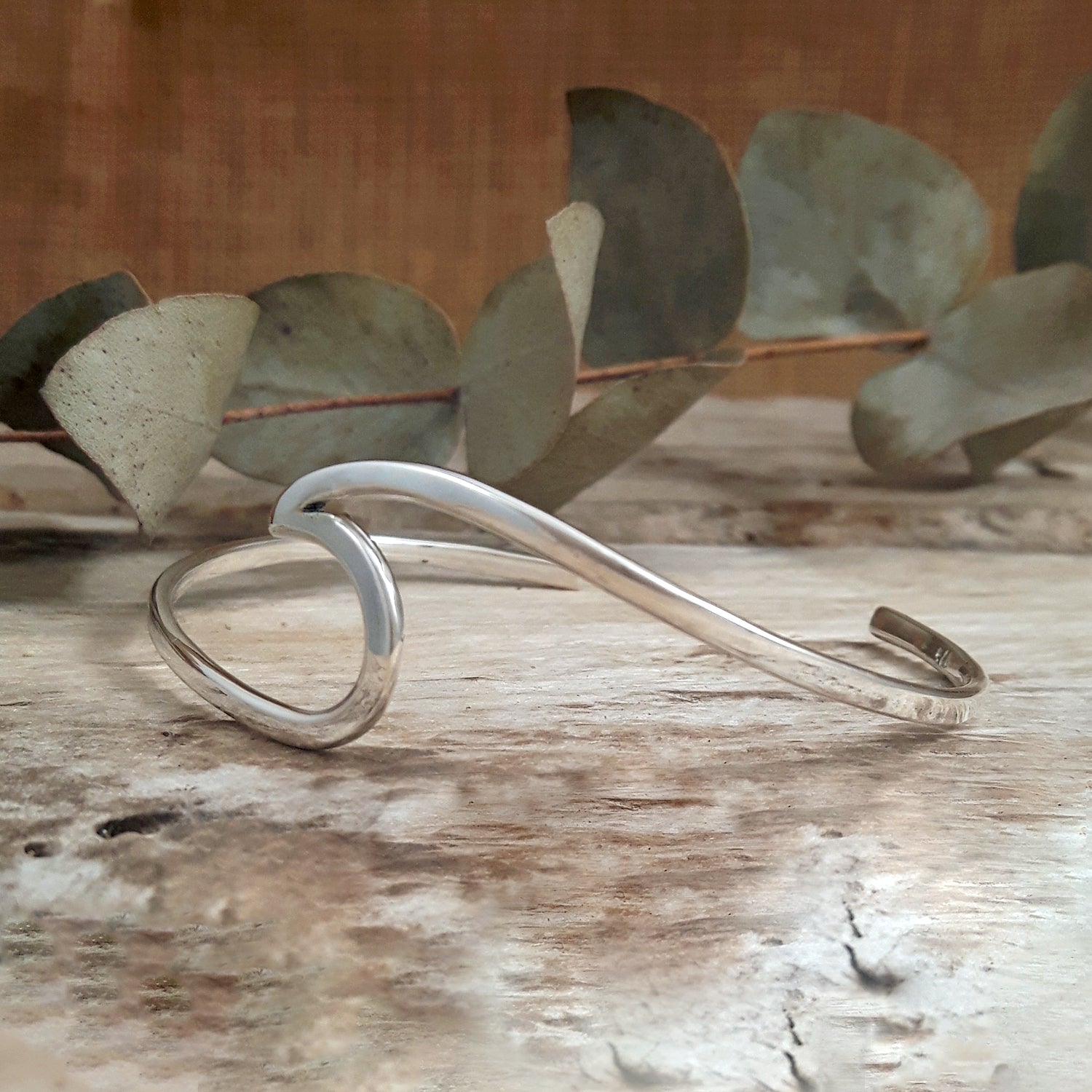 Phoenix Polished Silver Cuff