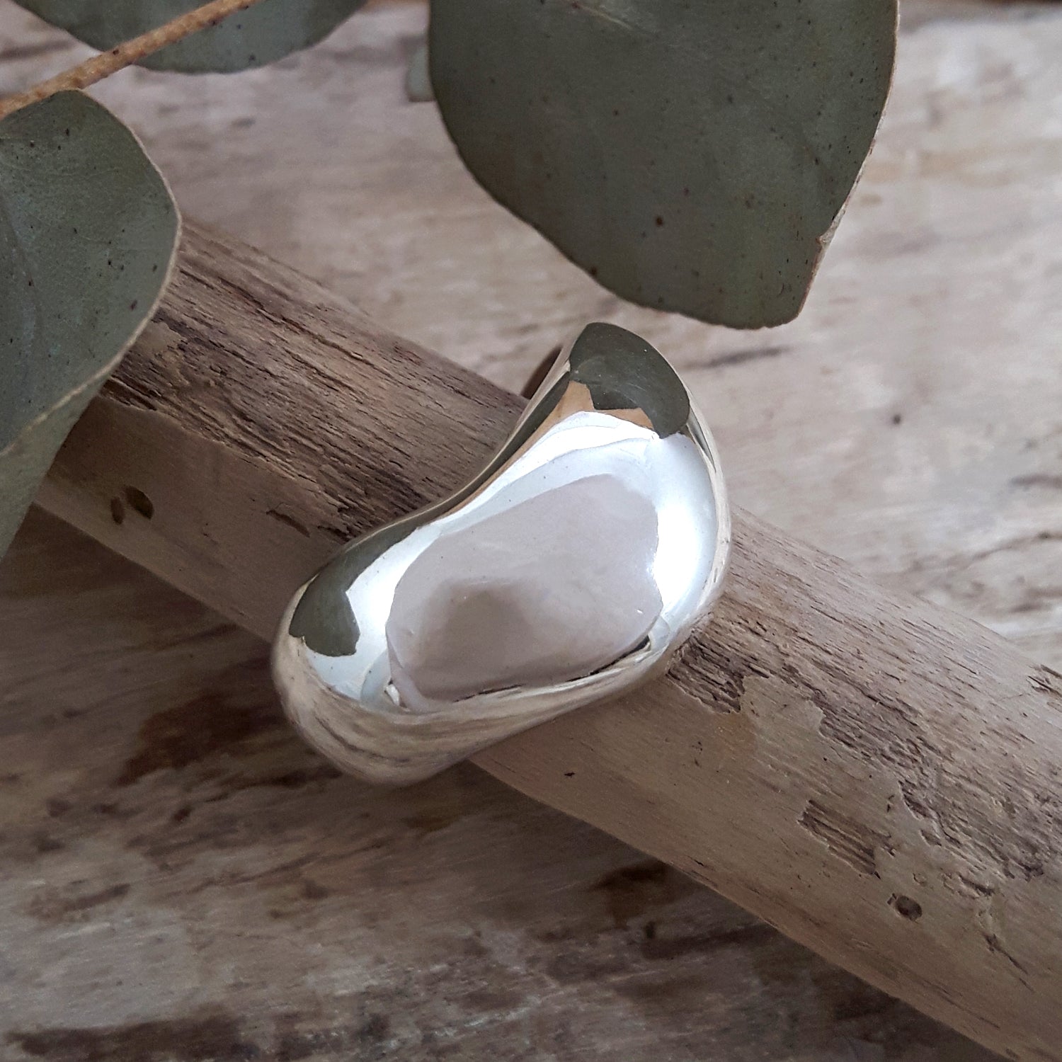 Ripple Polished Silver Ring