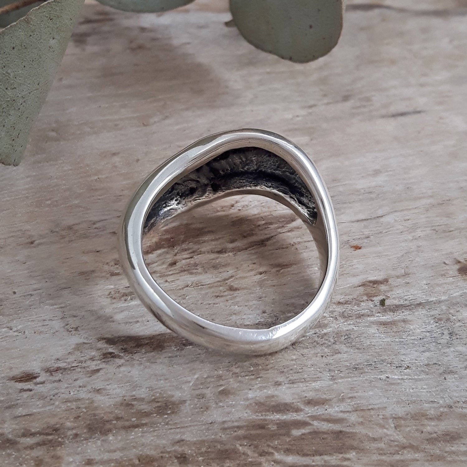 Ripple Polished Silver Ring