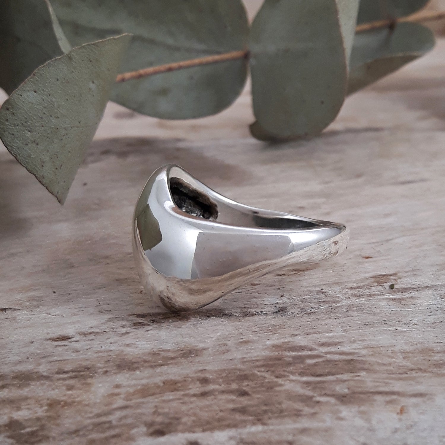Ripple Polished Silver Ring