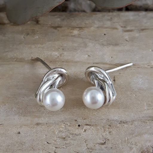 SAMPLE Pearl Knot Stud Earrings