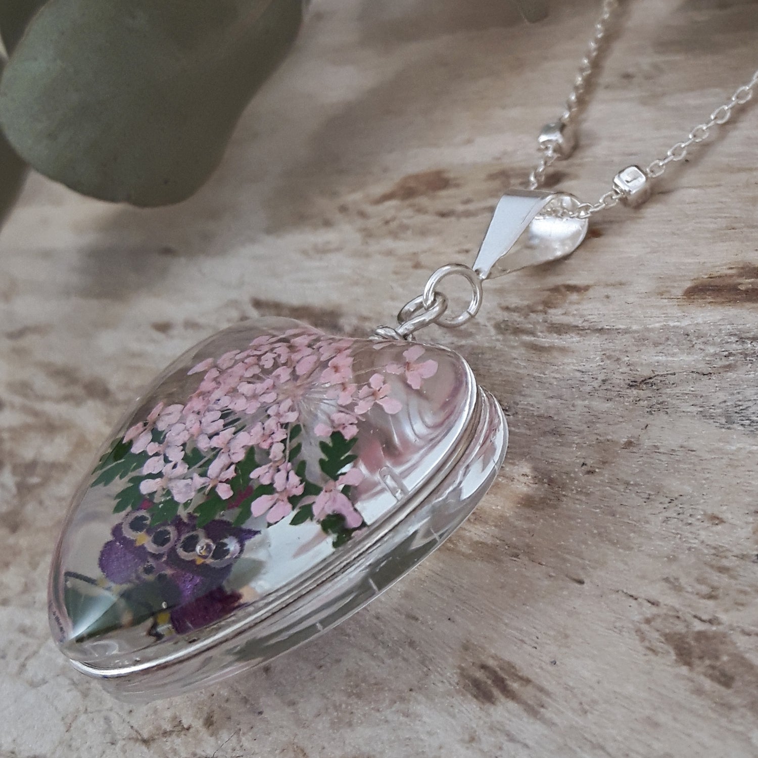 SAMPLE Flores Pink Blossom Tree Heart Pendant
