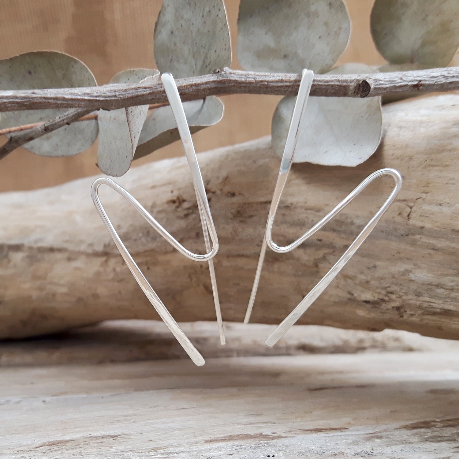 SAMPLE Sigma Polished Silver Earrings