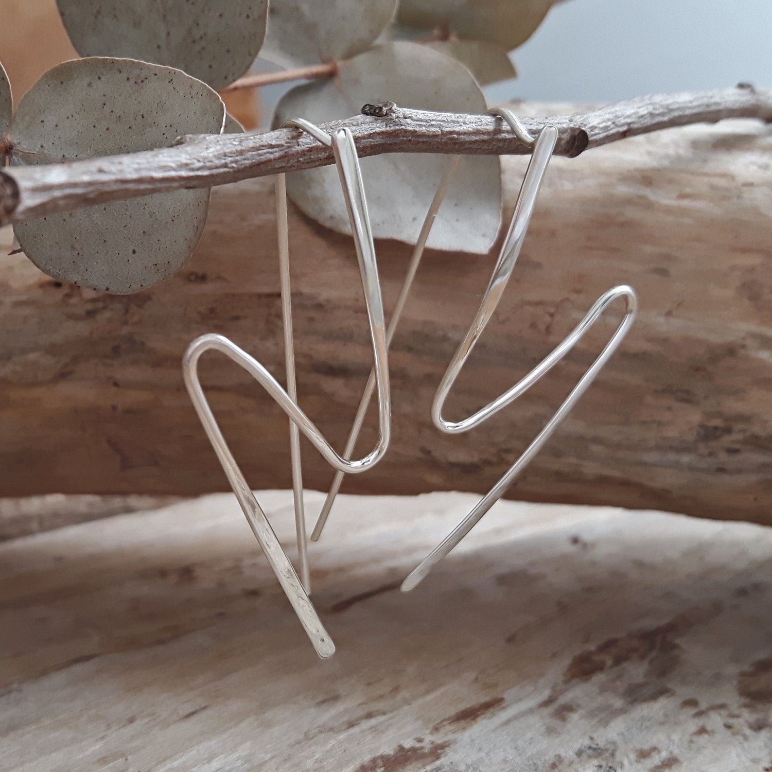 SAMPLE Sigma Polished Silver Earrings