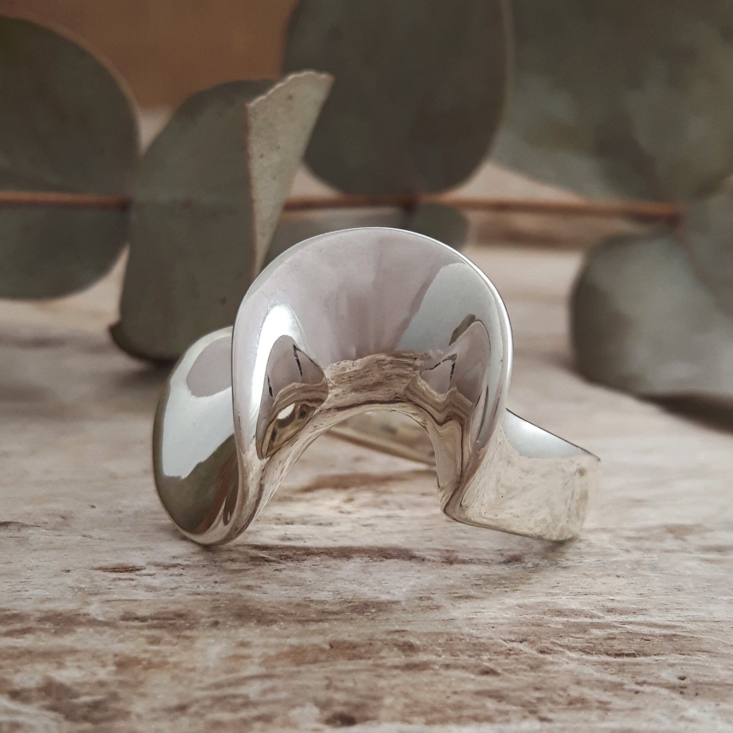 Sigma Polished Sterling Silver Ring