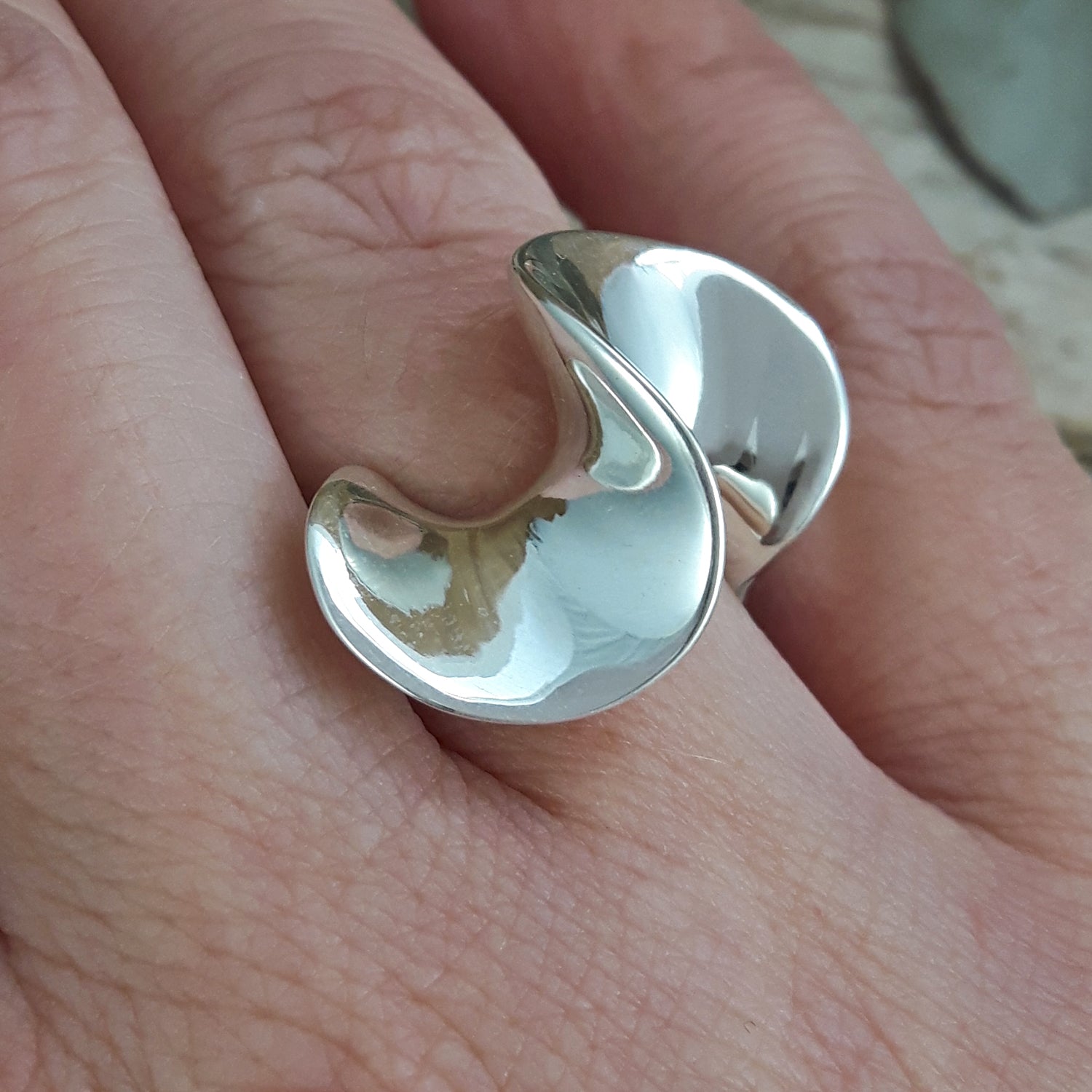 Sigma Polished Sterling Silver Ring