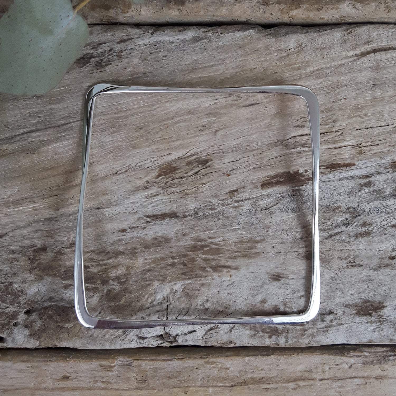 Toro Square Polished Silver Bangle