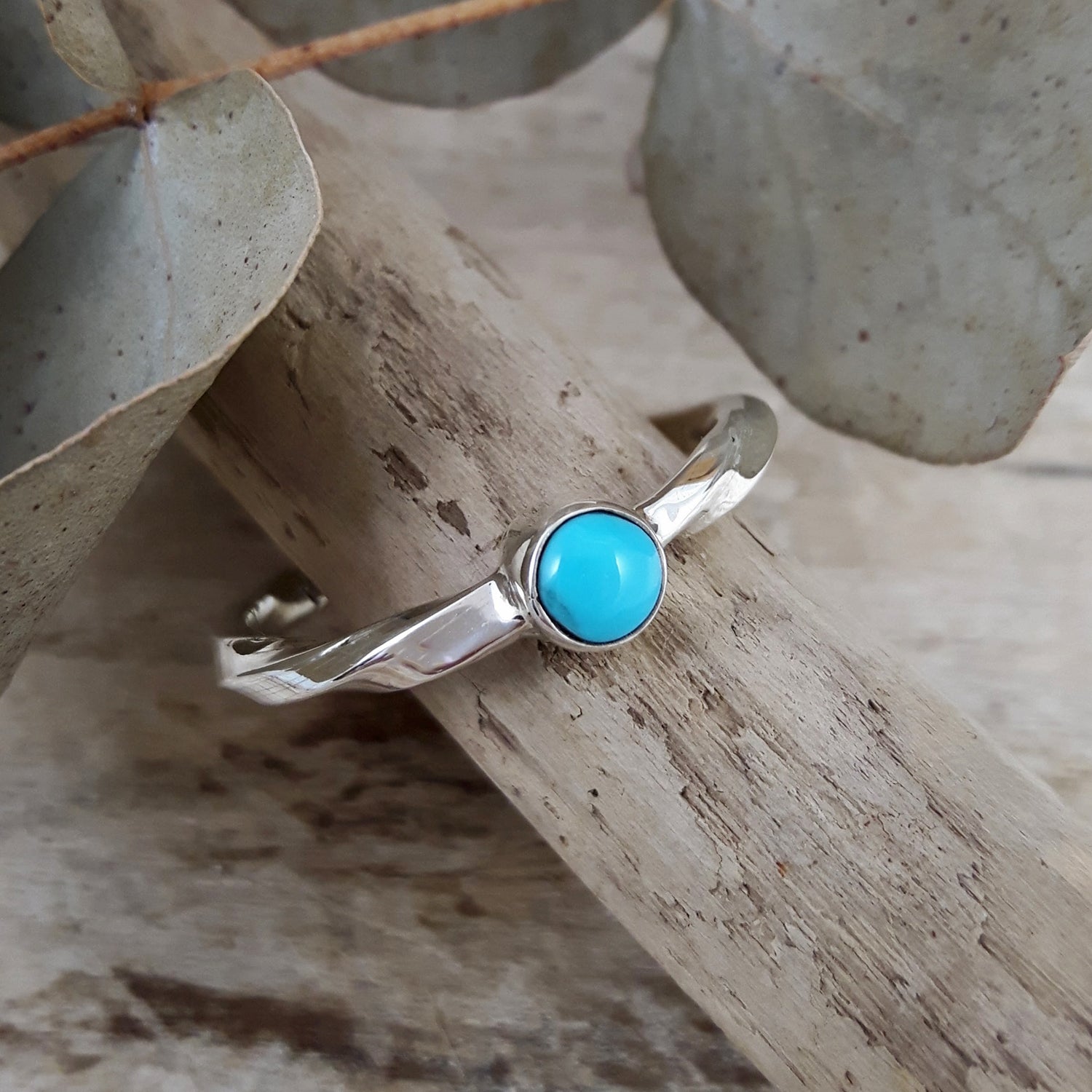 SAMPLE Turquoise Twist Ring Size R
