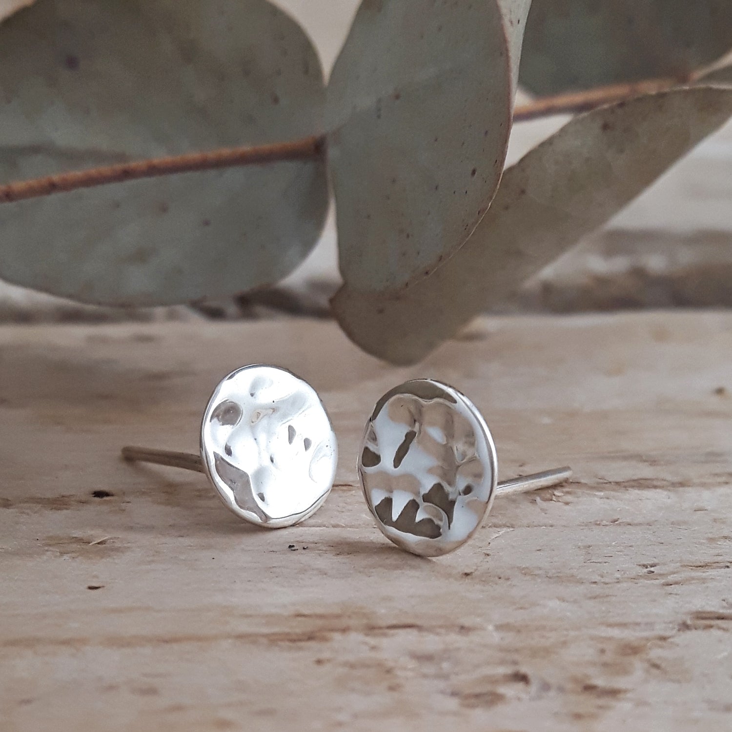 Unity Circles Hammered Stud Earrings