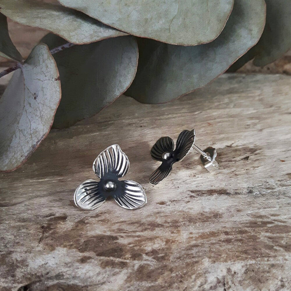 Viola Oxidised Small Stud Earrings