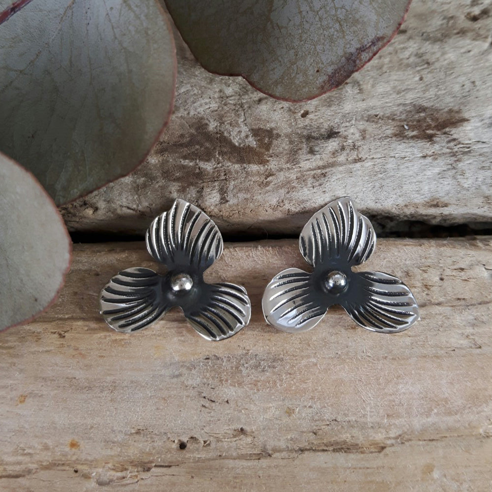 Viola Oxidised Small Stud Earrings