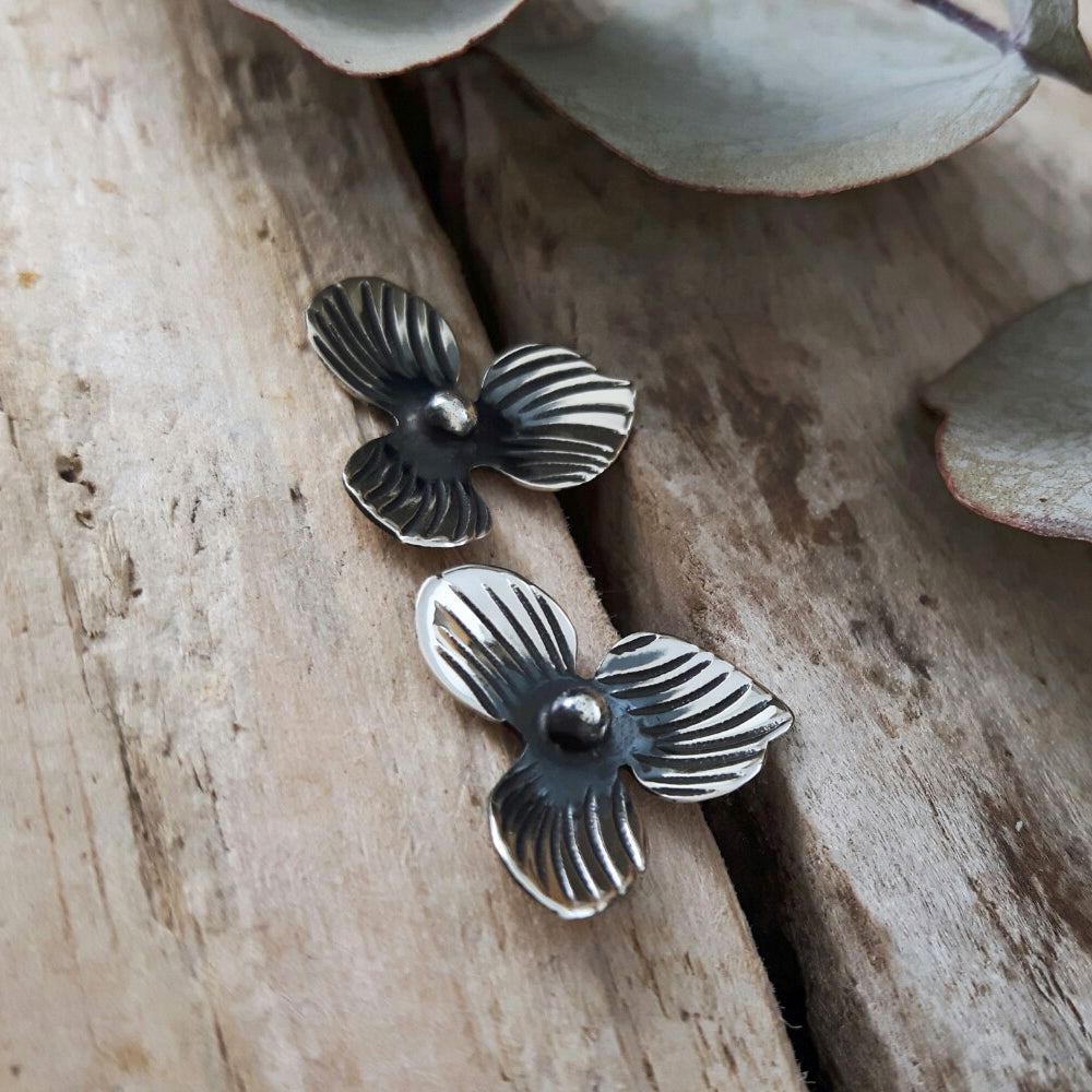 Viola Oxidised Small Stud Earrings