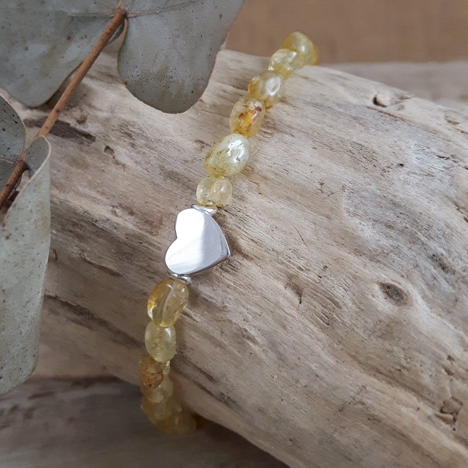 Viva Heart Citrine Birthstone Bracelet