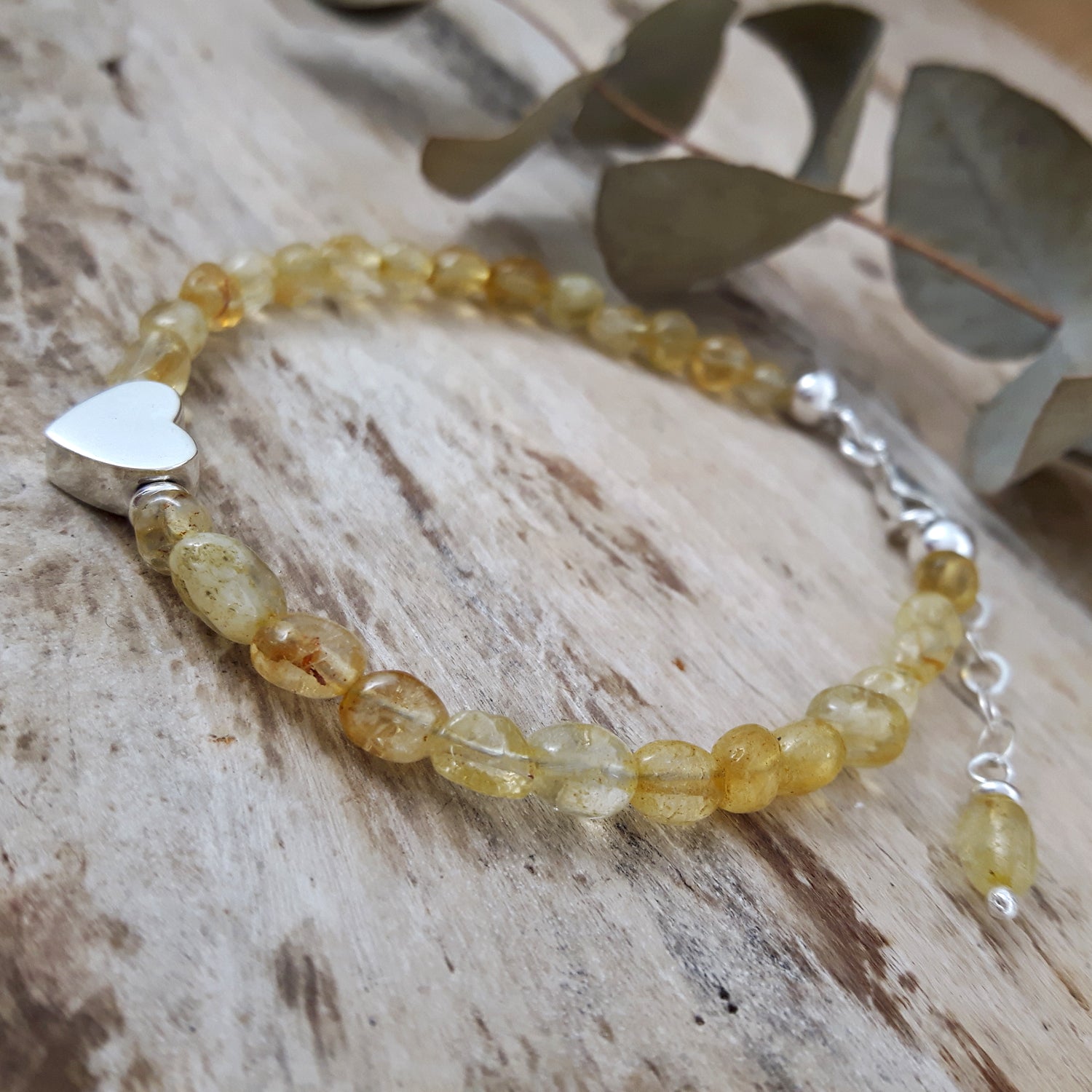 Viva Heart Citrine Birthstone Bracelet
