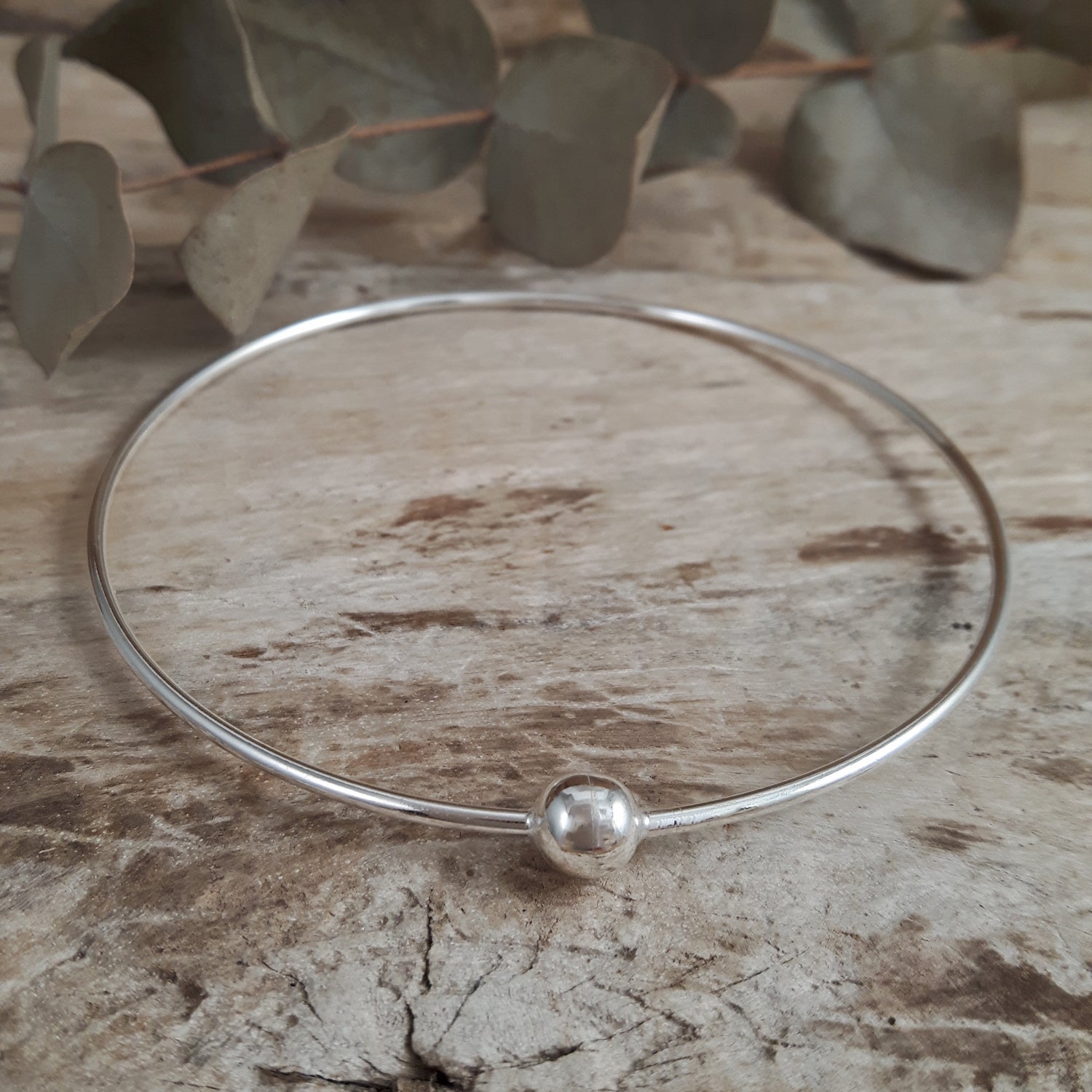 SAMPLE Yve Sphere Sterling Silver Bangle