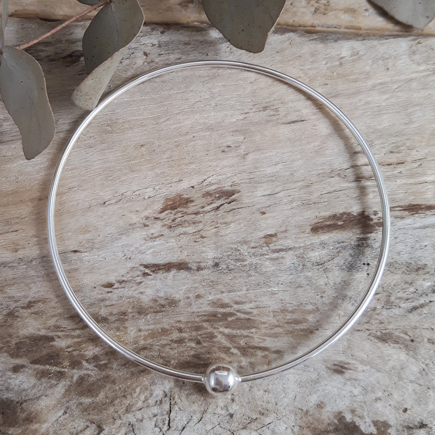 SAMPLE Yve Sphere Sterling Silver Bangle