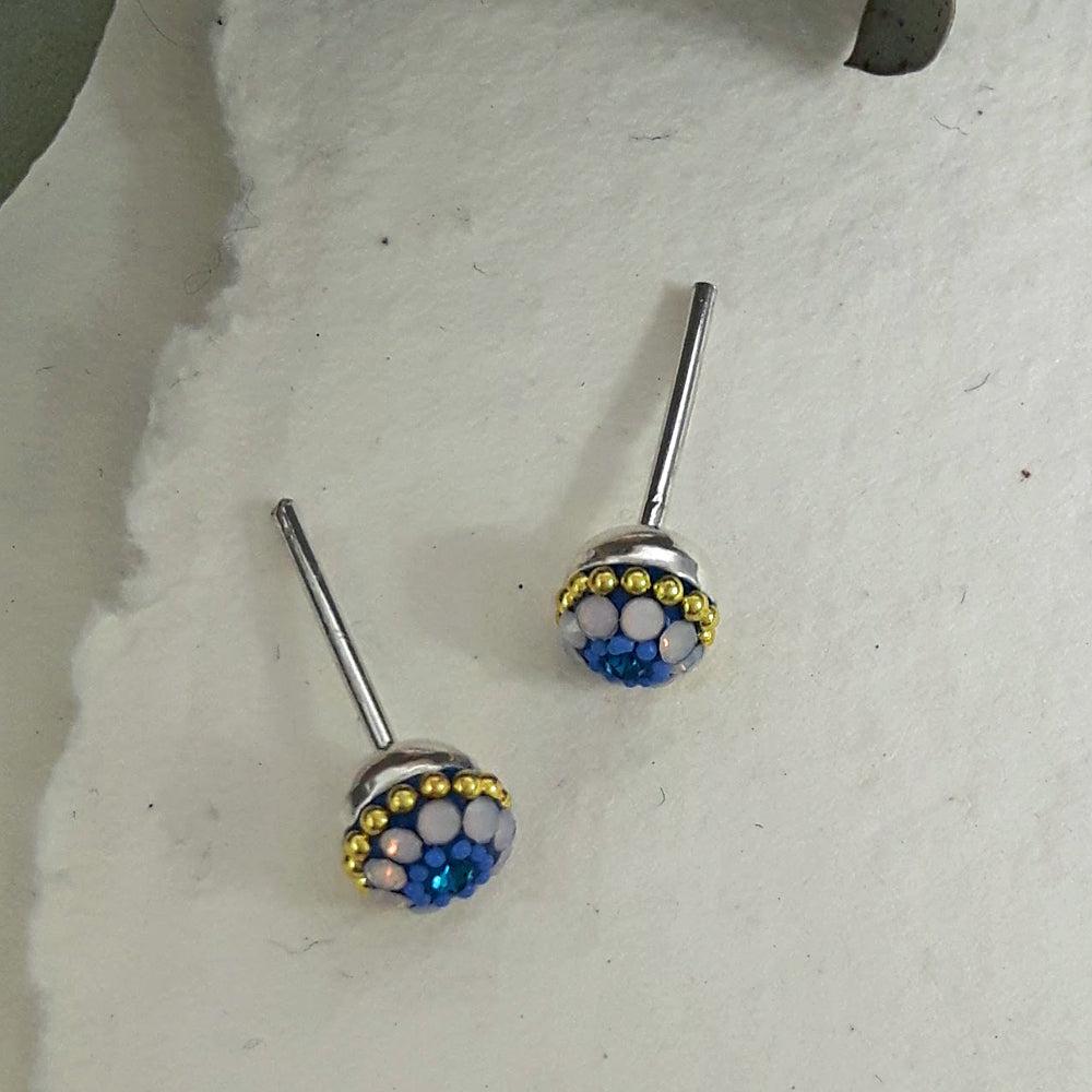 Allegra Amalfi Blue Tiny Stud Earrings