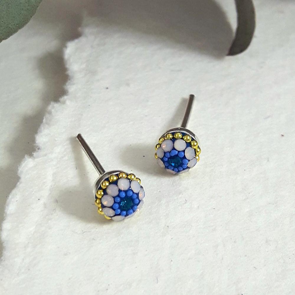 Allegra Amalfi Blue Tiny Stud Earrings