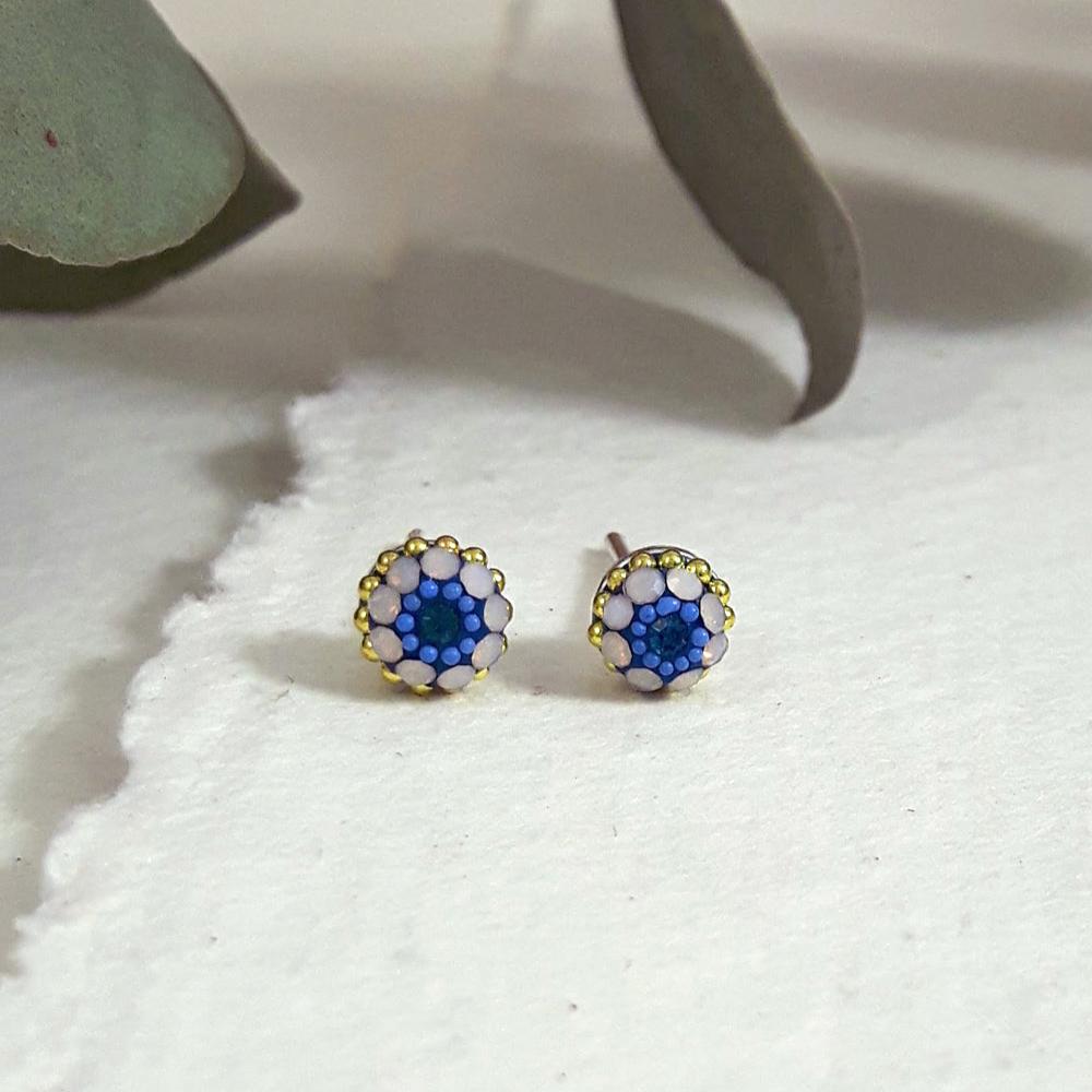 Allegra Amalfi Blue Tiny Stud Earrings