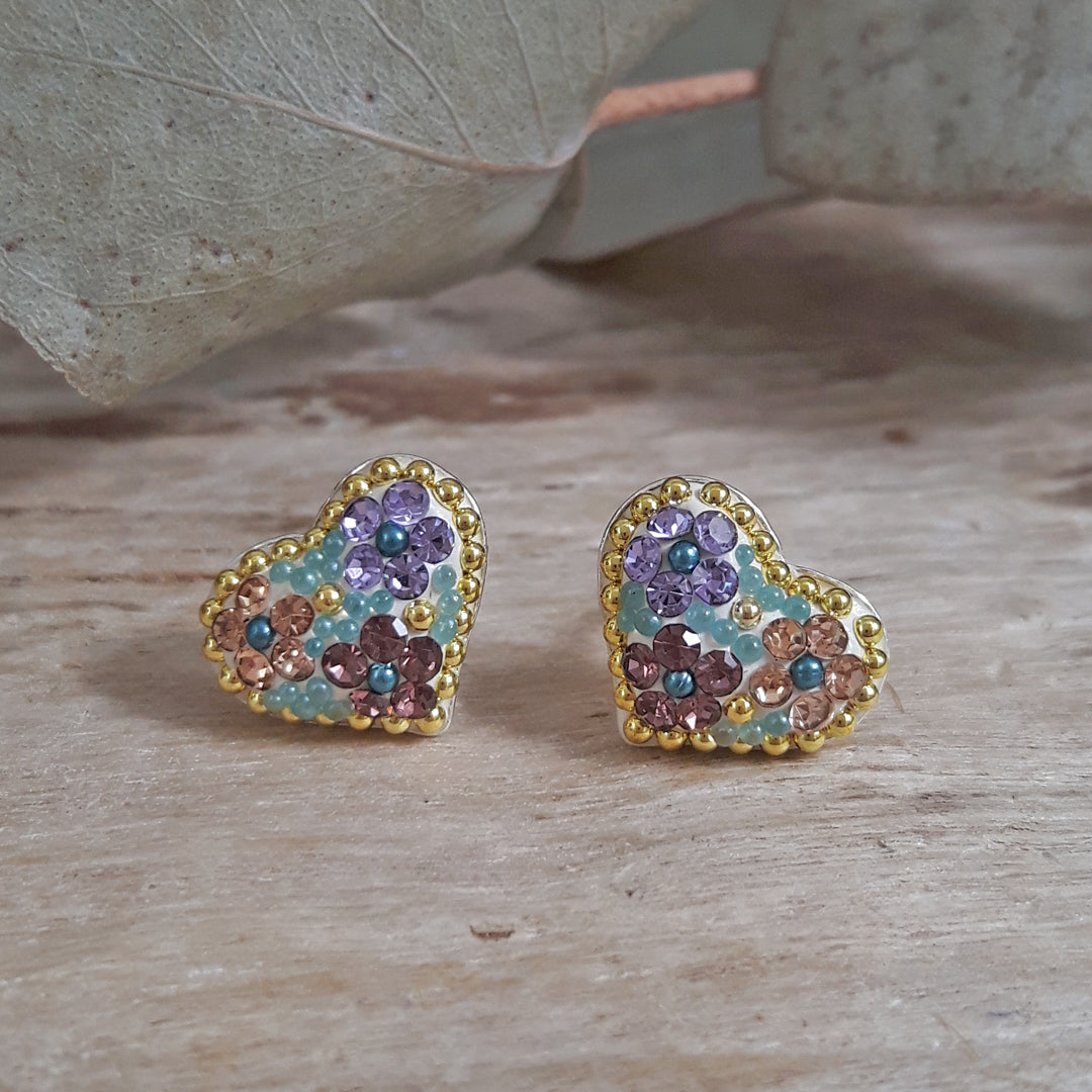 Allegra Heart Antique Studs
