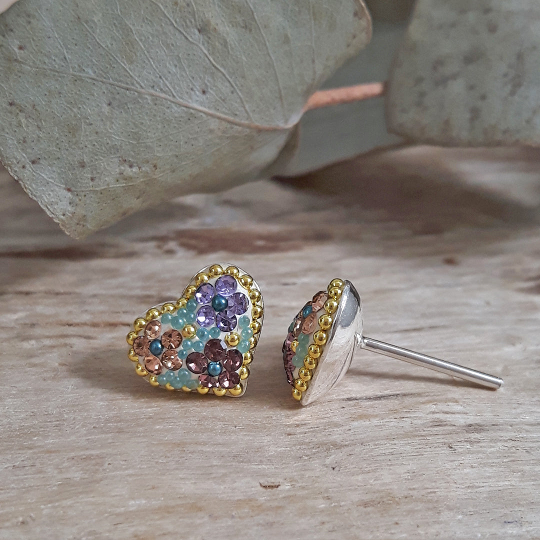 Allegra Heart Antique Studs