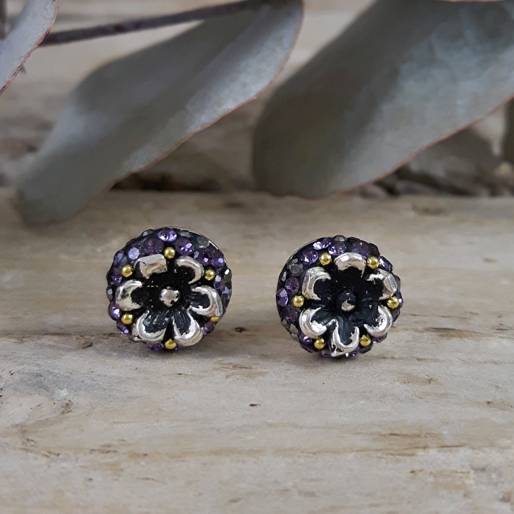 Allegra Catrina Lilac Stud Earrings