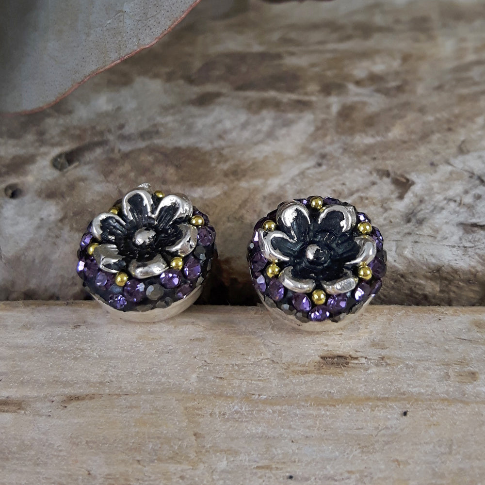Allegra Catrina Lilac Stud Earrings