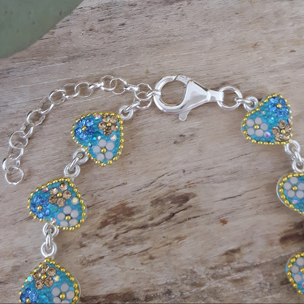 allegra daisy dream heart bracelet intricate clasp detail
