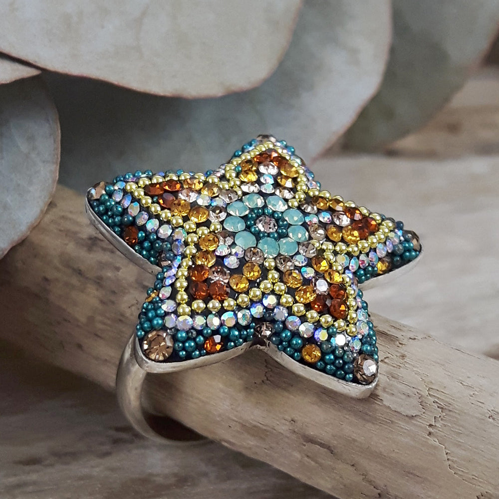 Allegra Fleur Vintage Dream 2.5cm Adjustable Ring