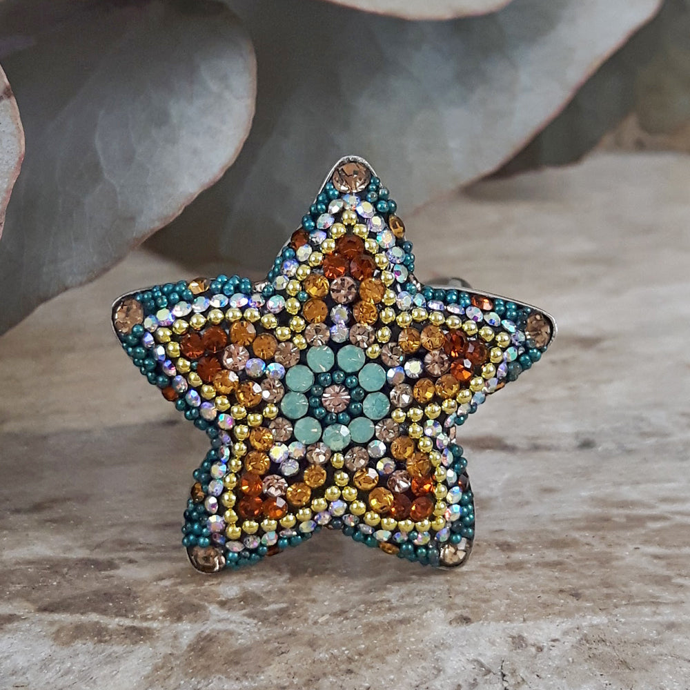 Allegra Fleur Vintage Dream 2.5cm Adjustable Ring