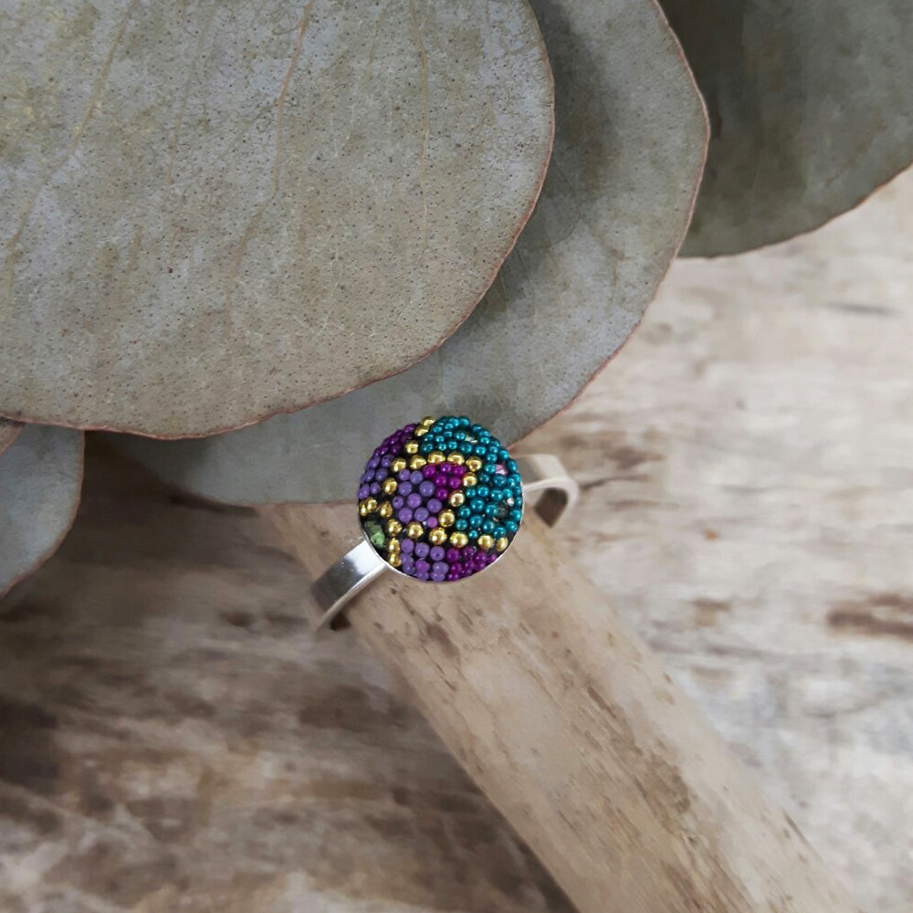 Allegra Galactic Small Circle 1cm Adjustable Ring